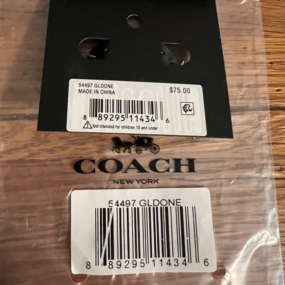 Coach Pave Signature Huggie Earrings new with tags - Picture 8 of 8